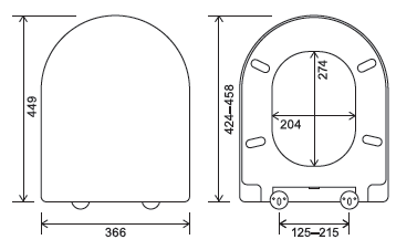 Euroshowers Middle D Slim Soft Close Toilet Seat | Duroplast
