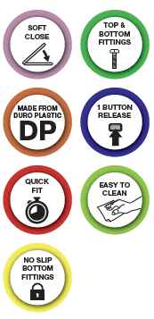 Euroshowers Middle D Slim Soft Close Toilet Seat | Duroplast