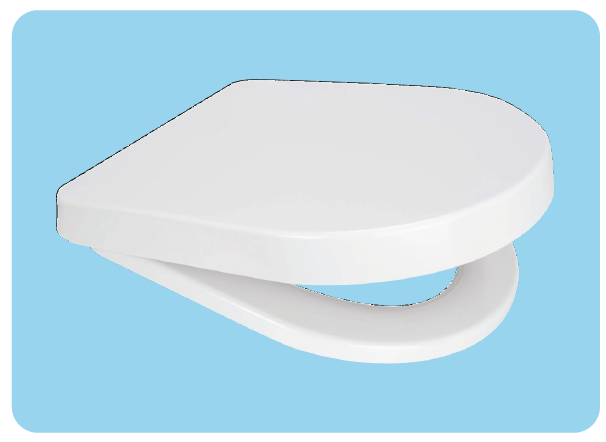 Euroshowers Short D Soft Close Toilet Seat | Duroplast | White