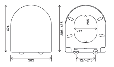 Euroshowers Short D Soft Close Toilet Seat | Duroplast | White