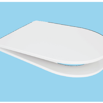 Euroshowers Long D Slim Soft Close Toilet Seat | Duroplast | White