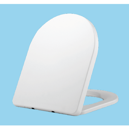 Euroshowers D-Shape Soft Close Toilet Seat | Polypropylene | White