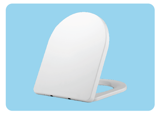 Euroshowers D-Shape Soft Close Toilet Seat | Polypropylene | White