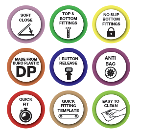Euroshowers Family Toilet Seat with Built-In Child Seat | 5 Colours | Soft Close