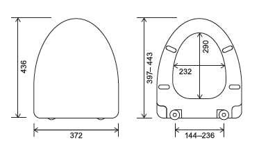 Euroshowers Crealine Soft Close Toilet Seat | Fits RAK Mistral | White