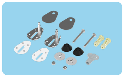 Euroshowers Wider Teardrop Hinge Pack for Round Toilet Seats