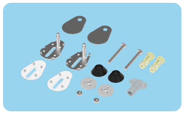 Euroshowers Wider Teardrop Hinge Pack for Round Toilet Seats