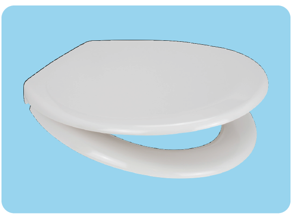 Euroshowers Pearl Toilet Seat | White | Polypropylene | Standard Shape | Bottom Fix