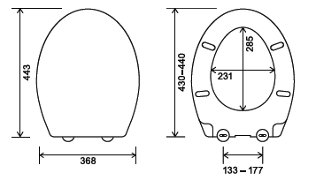 Euroshowers Pearl Toilet Seat | White | Polypropylene | Standard Shape | Bottom Fix