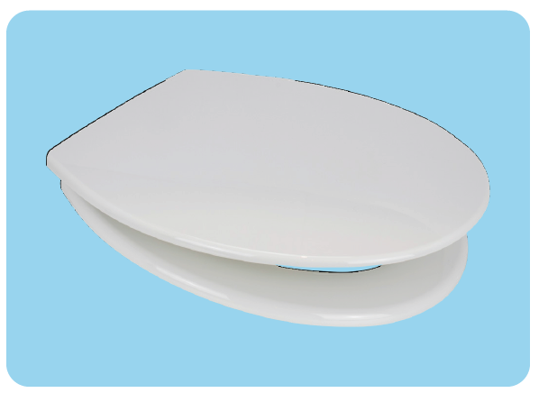 Euroshowers Trade Toilet Seat | White | Polypropylene | Standard Shape | Bottom Fix