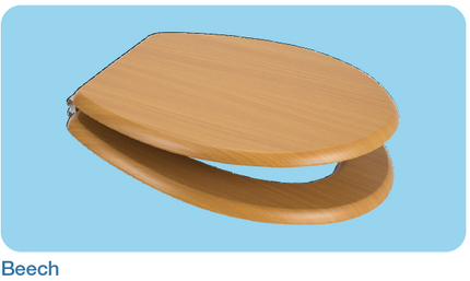 Euroshowers MDF Wood Effect Toilet Seat | 10 Wood Finishes | Top & Bottom Fix