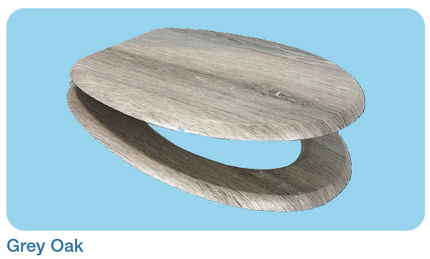 Euroshowers MDF Wood Effect Toilet Seat | 10 Wood Finishes | Top & Bottom Fix