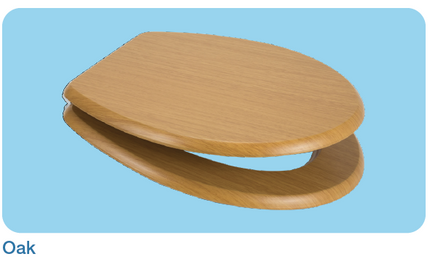 Euroshowers MDF Wood Effect Toilet Seat | 10 Wood Finishes | Top & Bottom Fix