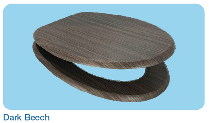 Euroshowers MDF Wood Effect Toilet Seat | 10 Wood Finishes | Top & Bottom Fix