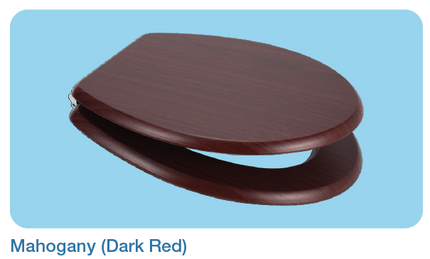 Euroshowers MDF Wood Effect Toilet Seat | 10 Wood Finishes | Top & Bottom Fix