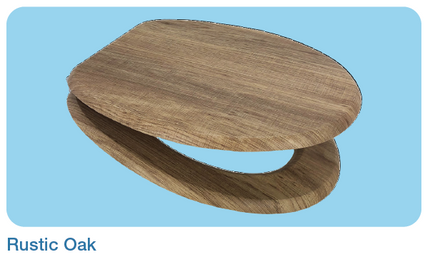 Euroshowers MDF Wood Effect Toilet Seat | 10 Wood Finishes | Top & Bottom Fix