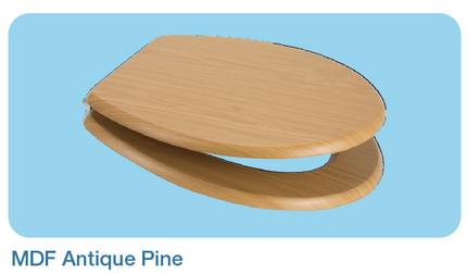 Euroshowers MDF Wood Effect Toilet Seat | 10 Wood Finishes | Top & Bottom Fix