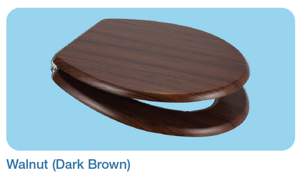 Euroshowers MDF Wood Effect Toilet Seat | 10 Wood Finishes | Top & Bottom Fix