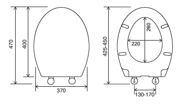 Euroshowers MDF Value Toilet Seat | White | Bottom Fix