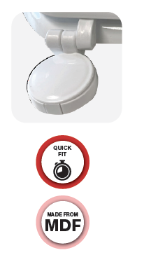 Euroshowers MDF Value Toilet Seat | White | Bottom Fix