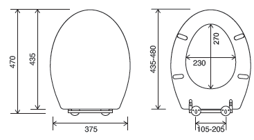 Euroshowers MDF Antibacterial Toilet Seat | Lacquered | Chrome Hinges | Bottom Fix