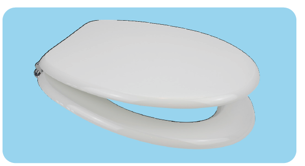 Euroshowers MDF Antibacterial Toilet Seat | Lacquered | Chrome Hinges | Bottom Fix