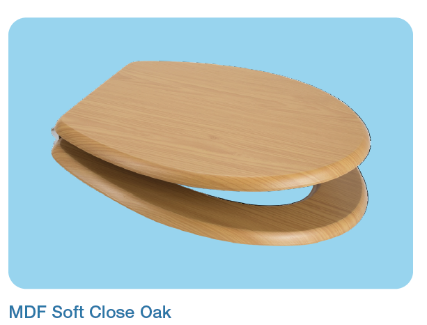 Euroshowers MDF Soft Close Toilet Seat | 4 Finishes | Top & Bottom Fix