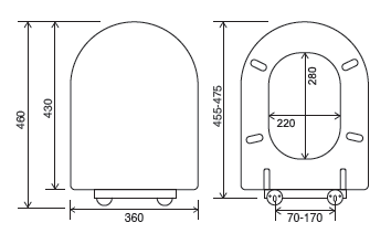 Euroshowers MDF Soft Close Toilet Seat | Quick Release | D-Shape | 4 Finishes