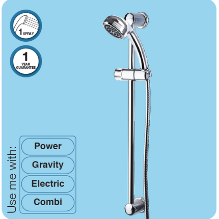 Euroshowers EasySpray Shower Slide Rail Set | 600mm Rail | Universal Fit