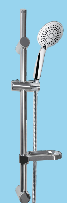 Euroshowers SilverJet 3-Spray Shower Slide Rail Set | 740mm | Chrome or Black