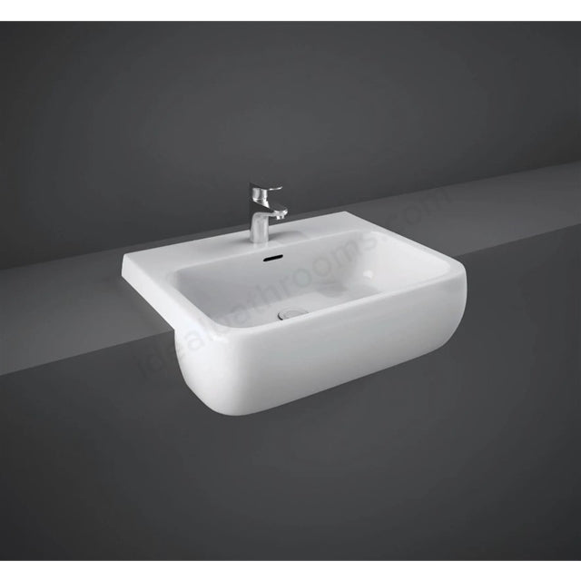 RAK Series 600 520mm Semi-Recessed Basin | 1 Tap Hole | Alpine White