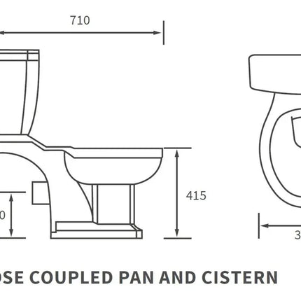 Traditional Close Coupled WC with Soft Close Seat - White | Lever Flush | Lifetime Guarantee