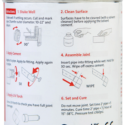 McAlpine SolvPro Solvent Cement with Dauber Applicator | WRAS Approved | UV Detectable | Low VOC