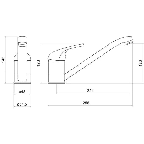 Trisen Strya Chrome Single Lever Kitchen Mixer Tap | WRAS Approved | Lifetime Guarantee