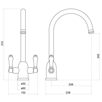 Trisen Jerem Chrome Two Handle Kitchen Mixer Tap | WRAS Approved | Lifetime Guarantee