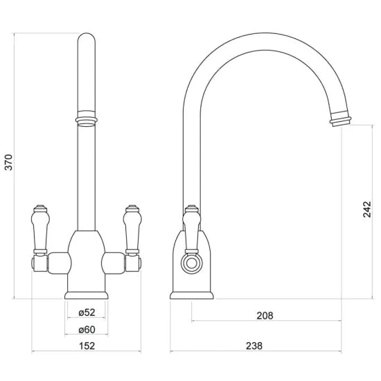 Trisen Jerem Chrome Two Handle Kitchen Mixer Tap | WRAS Approved | Lifetime Guarantee