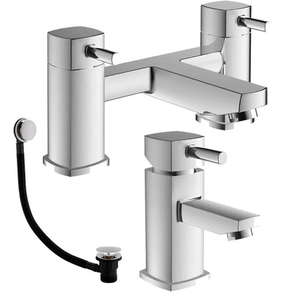 Hambledon Tap Pack 1 | Basin Mixer, Bath Filler & Bath Waste | Chrome