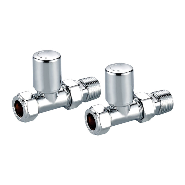 Straight Manual Chrome Towel Rail Valves