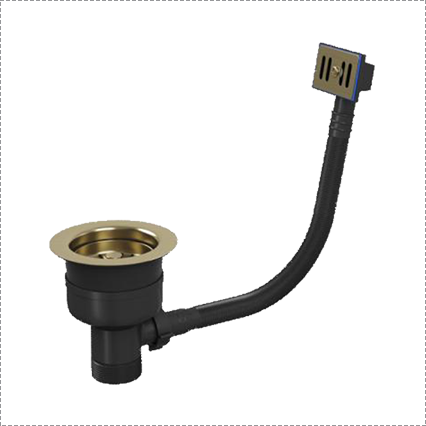 TOP-FIX Kitchen Strainer Waste with Overflow 90mm | Installs from Above | Chrome, Black & Steel Brushed Brass