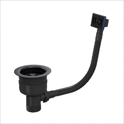 TOP-FIX Kitchen Strainer Waste with Overflow 90mm | Installs from Above | Chrome, Black & Steel Matt Black
