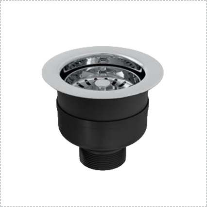 TOP-FIX Kitchen Sink Strainer Waste 90mm | Installs from Above | Chrome, Black & Steel Chrome
