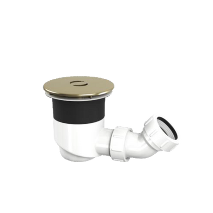 TOP-FIX Shower Tray Waste 90mm Fast-Flow | Installs from Above | Chrome, Black & Brass Brushed Brass