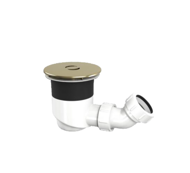 TOP-FIX Shower Tray Waste 90mm Fast-Flow | Installs from Above | Chrome, Black & Brass Brushed Brass