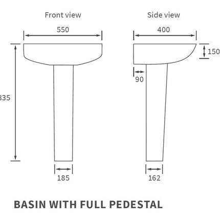 Auro 4-Piece Bathroom Suite | Rimless Close Coupled WC, Basin & Full Pedestal