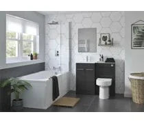 Kansas 1000mm L-Shape Bathroom Furniture Pack - Basin Unit & WC Unit