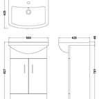 550mm
