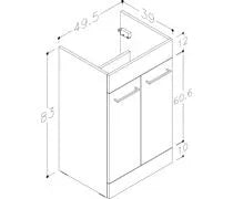 Kansas 1000mm L-Shape Bathroom Furniture Pack - Basin Unit & WC Unit