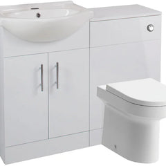 Turin Bathroom Furniture Set - BTW WC Unit, Basin & Vanity - Fully Assembled