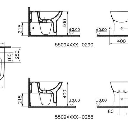 VitrA S20 Back to Wall Bidet - White