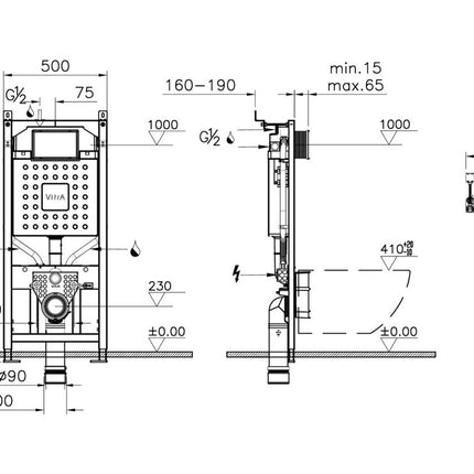 VitrA V-Care 3 Wall-Hung Smart Toilet | Base, Core & Prime | With Optional V-Fix Frame